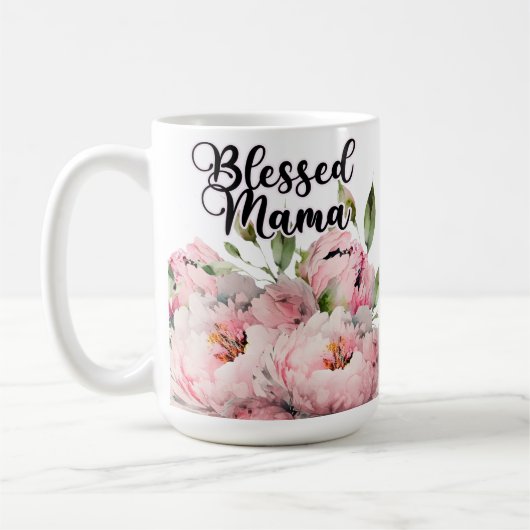 Gesegnetes Mama mit schönen Blume Kaffeetasse (Links)