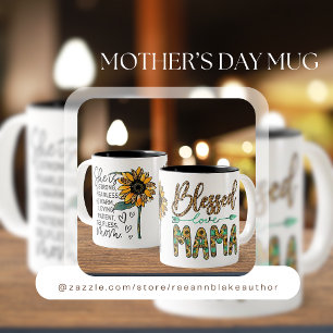 "Gesegnetes Mama" Mutter-Tag-Keramik Tasse