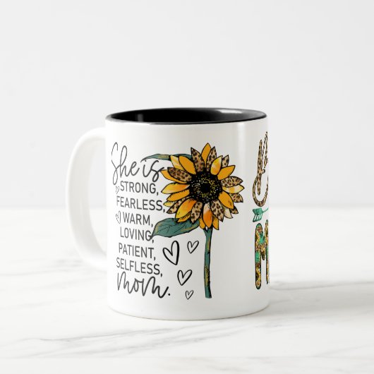 "Gesegnetes Mama" Mutter-Tag-Keramik Tasse (Vorderseite Links)