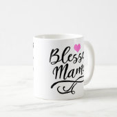 Gesegnetes Mama, weißer Text Kaffeetasse (VorderseiteRechts)