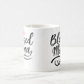 Gesegnetes Mama, weißer Text Kaffeetasse (Mittel)