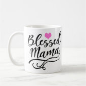 Gesegnetes Mama, weißer Text Kaffeetasse (Links)