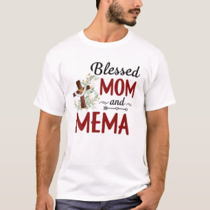 Gesegnetes Mema für Frauen Blume Dekoration Mema T-Shirt