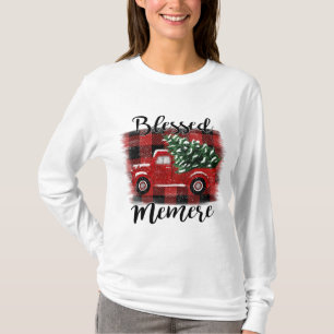 Gesegnetes Memere Red Truck Vintage Weihnachtsbaum T-Shirt