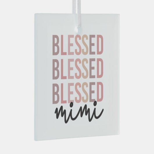 Gesegnetes Mimi | Geschenke für Mimi Oma Ornament Aus Glas (Vorderseite Rechts)