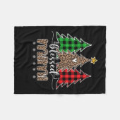 Gesegnetes Mimi Leopard Weihnachtsbaum Rot Kariert Fleecedecke (Vorderseite (Horizontal))