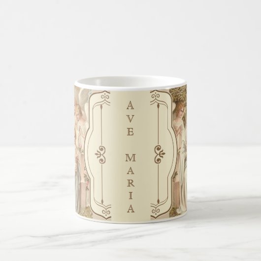 Gesegnetes Mutter-Baby Jesus mit Engeln Kaffeetasse (Mittel)