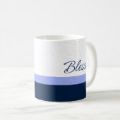 Gesegnetes Navy-Script Minimalist Art Kaffeetasse (VorderseiteRechts)