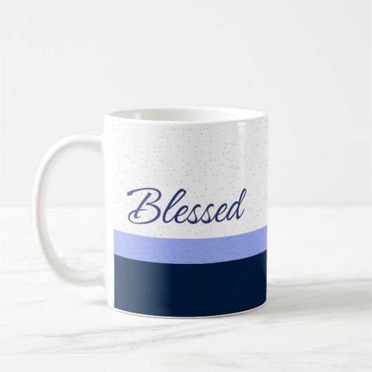 Gesegnetes Navy-Script Minimalist Art Kaffeetasse (Links)