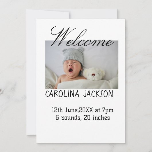 Gesegnetes neues geborenes Foto, moderne Geburtsan Ankündigung (Vorderseite)