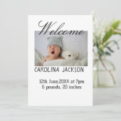 Gesegnetes neues geborenes Foto, moderne Geburtsan Ankündigung (Stehend Vorderseite)