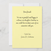 Gesegnetes neues geborenes Foto, moderne Geburtsan Ankündigung (Rückseite)