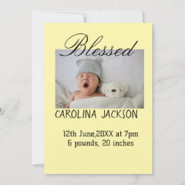 Gesegnetes neues geborenes Foto, moderne Geburtsan Ankündigung