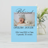 Gesegnetes neues geborenes Foto, moderne Geburtsan Ankündigung (Stehend Vorderseite)