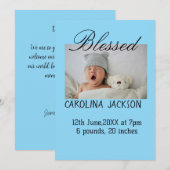 Gesegnetes neues geborenes Foto, moderne Geburtsan Ankündigung (Vorne/Hinten)