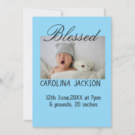 Gesegnetes neues geborenes Foto, moderne Geburtsan Ankündigung