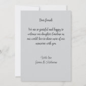 Gesegnetes neues geborenes Foto, moderne Geburtsan Ankündigung (Rückseite)