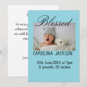 Gesegnetes neues geborenes Foto, moderne Geburtsan Ankündigung (Vorne/Hinten)