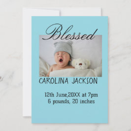 Gesegnetes neues geborenes Foto, moderne Geburtsan Ankündigung