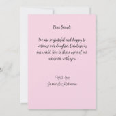 Gesegnetes neues geborenes Foto, moderne Geburtsan Ankündigung (Rückseite)