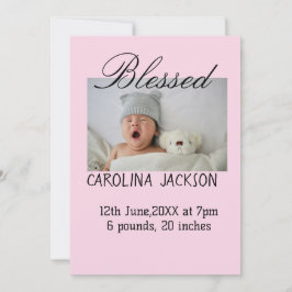 Gesegnetes neues geborenes Foto, moderne Geburtsan Ankündigung