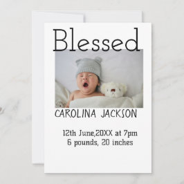 Gesegnetes neues geborenes Foto, moderne Geburtsan Ankündigung