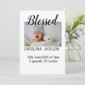 Gesegnetes neues geborenes Foto, moderne Geburtsan Ankündigung (Stehend Vorderseite)