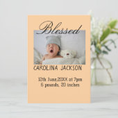 Gesegnetes neues geborenes Foto, moderne Geburtsan Ankündigung (Stehend Vorderseite)