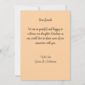 Gesegnetes neues geborenes Foto, moderne Geburtsan Ankündigung (Rückseite)