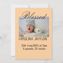 Gesegnetes neues geborenes Foto, moderne Geburtsan Ankündigung
