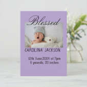 Gesegnetes neues geborenes Foto, moderne Geburtsan Ankündigung (Stehend Vorderseite)