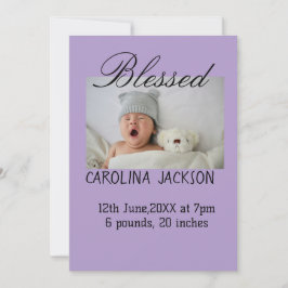 Gesegnetes neues geborenes Foto, moderne Geburtsan Ankündigung