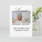 Gesegnetes neues geborenes Foto, moderne Geburtsan Einladung (Stehend Vorderseite)