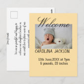 Gesegnetes neues geborenes Foto, moderne Geburtsan Postkarte (Vorne/Hinten)