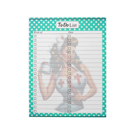 Gesegnetes Nurse Pinup_ Notizblock (Rotiert)