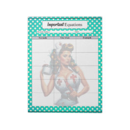 Gesegnetes Nurse-Pinup _ Wichtige Gleichungen Notizblock