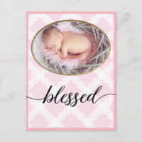 Gesegnetes Pink Script Neugeborenes Baby Girl Foto