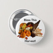 Gesegnetes, reichhaltiges, farbiges Cornucopia Button (Vorne & Hinten)