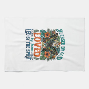 Gesegnetes Schmetterling-Christen-T-Shirt-Design_1 Geschirrtuch