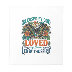 Gesegnetes Schmetterling-Christen-T-Shirt-Design_1 Notizblock