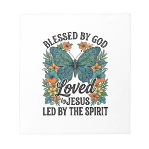 Gesegnetes Schmetterling-Christen-T-Shirt-Design ( Notizblock