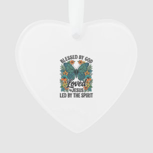 Gesegnetes Schmetterlings-Christen-T-Shirt-Design Ornament