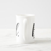 Gesegnetes Schwarz-weißes modernes Skript Porzellantasse (Rückseite)