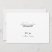 Gesegnetes Script 1. Heilige Kommunion Foto Vielen Dankeskarte (Rückseite)