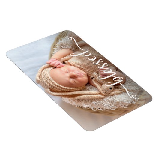 Gesegnetes Script Baby Foto Magnet (Rechte Seite)