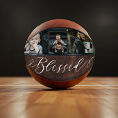 Gesegnetes Script Leather Vathers Day Foto Collage Basketball
