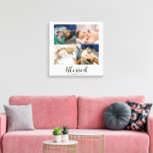 Gesegnetes Script Personalisiert Baby 4 Foto Colla Leinwanddruck (Insitu (Wohnzimmer))