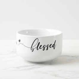 Gesegnetes Script Schwarz-weiß Name Soup Mug Große Suppentasse