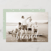 Gesegnetes Script Weihnachtskarte Feiertagskarte (Vorne/Hinten)