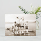 Gesegnetes Script Weihnachtskarte Feiertagskarte (Stehend Vorderseite)